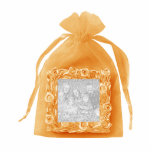 Coral Organza Photo Frame Sculpture<br><div class="desc">Coral Organza Photo Frame Sculpture. Makes a lovely favor for your bridal shower or wedding.</div>