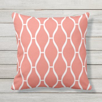 Coral Outdoor Pillows - Greek Trellis by Richard__Stone at Zazzle