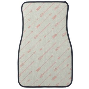 Coral Outlined Arrows Pattern Car Floor Mat