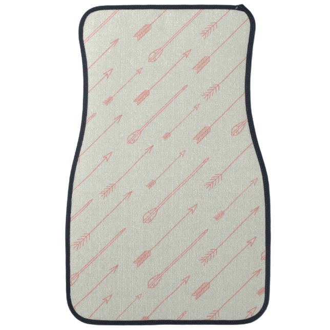 Coral Outlined Arrows Pattern Car Floor Mat (Front)