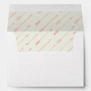 Coral Outlined Arrows Pattern Envelope