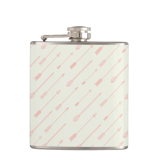 Coral Outlined Arrows Pattern Flask (Front)