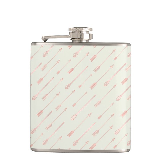 Coral Outlined Arrows Pattern Flask (Front)