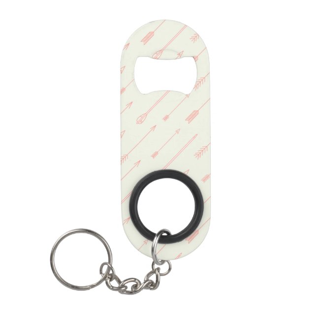 Coral Outlined Arrows Pattern Keychain Bottle Opener (Front)