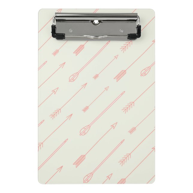 Coral Outlined Arrows Pattern Mini Clipboard (Front)