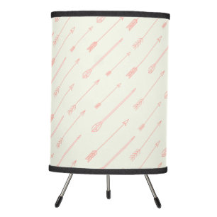 Coral Outlined Arrows Pattern Tripod Lamp