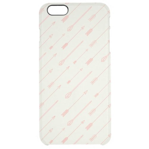 Coral Outlined Arrows Pattern Clear iPhone 6 Plus Case