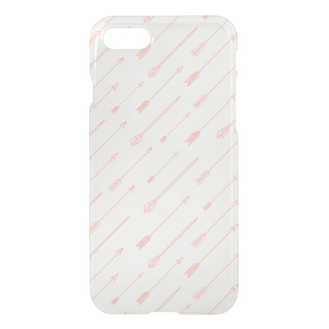 Coral Outlined Arrows Pattern Uncommon iPhone Case (Back)
