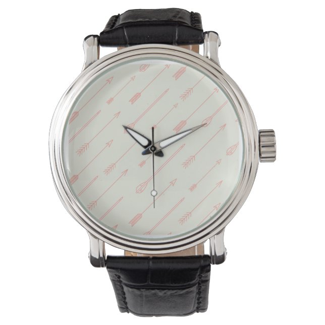 Coral Outlined Arrows Pattern Watch (Front)
