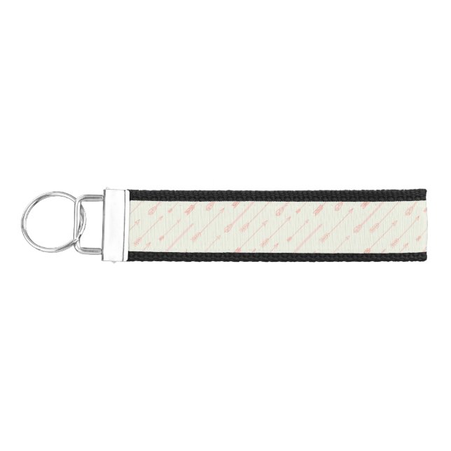 Coral Outlined Arrows Pattern Wrist Keychain (Keys on Left)
