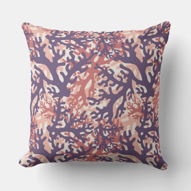 Coral Overlap Throw Pillow (Front)