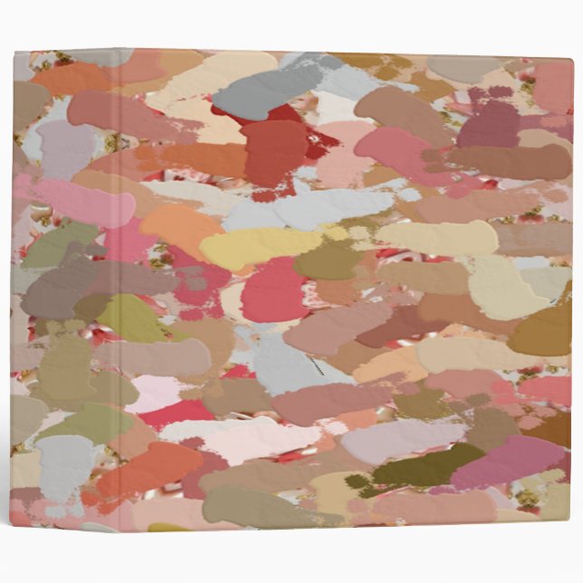 Coral Paint Splatter 3 Ring Binder (Front/Spine)