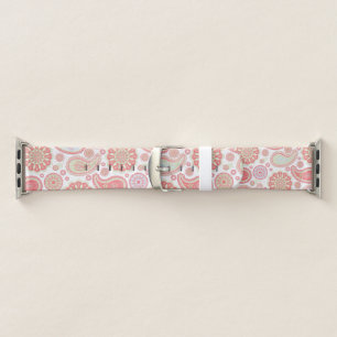 Coral Paisley Apple Watch Band