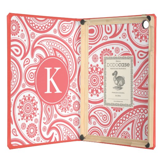 Coral Paisley Pattern iPad Air Case (Front (Open))
