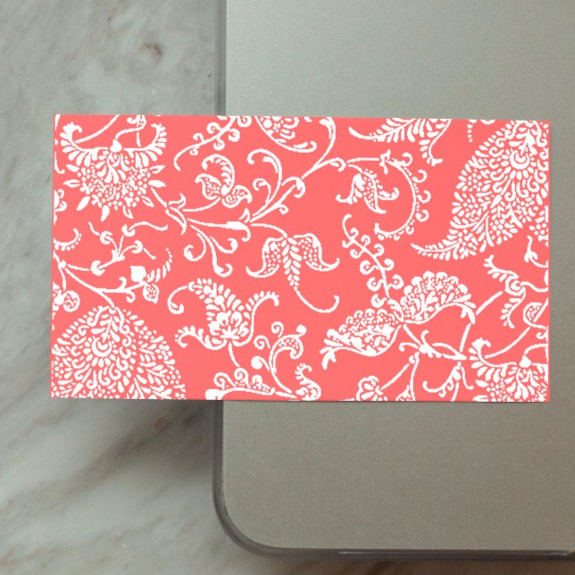 Coral  Paisley Profile Business Card (Creator Uploaded)