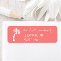 Coral + Palm Tree Icon Handwriting Typography Label