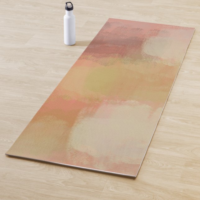 Coral Pastel Abstract Chic Yoga Mat (In Situ)