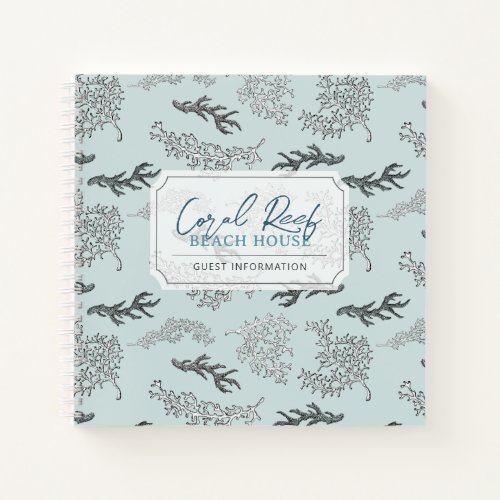 Coral Pattern Vacation Rental Guest Book