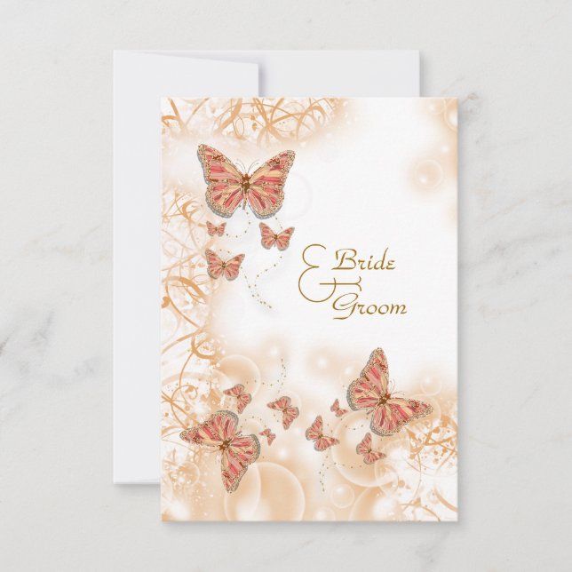 Coral peach butterfly rsvp (Front)