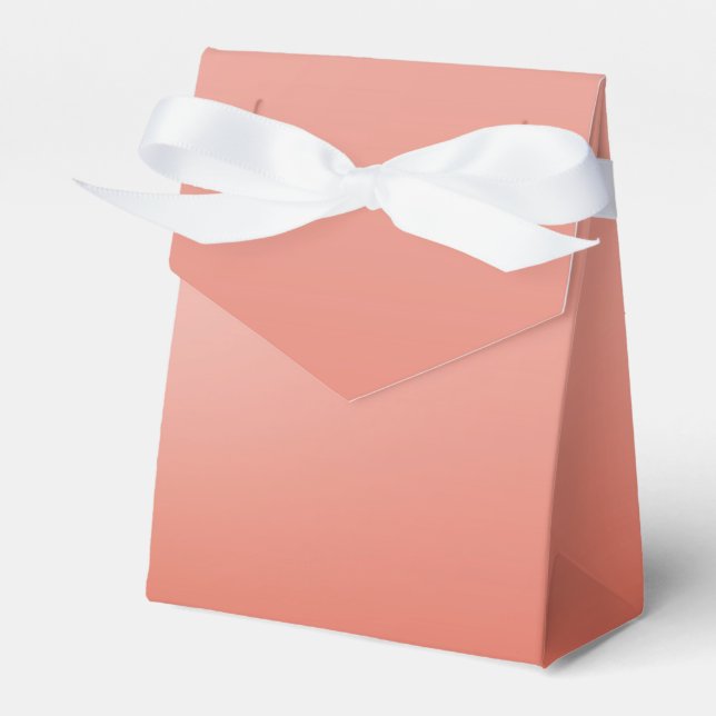 Coral Peach Dipped Chic Elegant Custom Party Favor Boxes (Front Side)