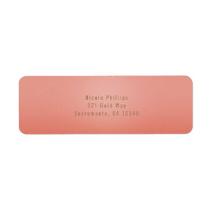 Coral Peach Dipped Chic Elegant Party Invitation Label