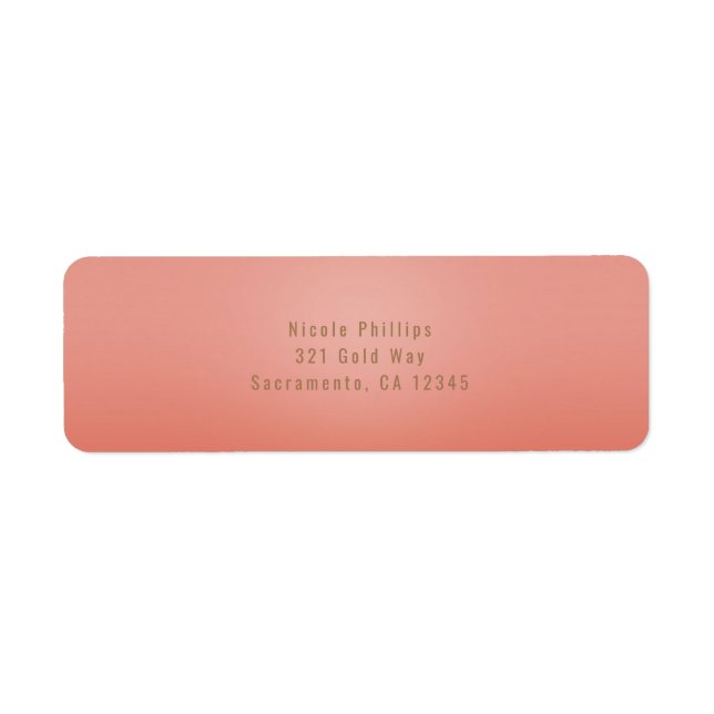 Coral Peach Dipped Chic Elegant Party Invitation Label (Front)