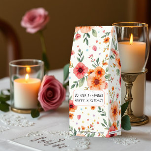 Coral peach floral pattern and quote Birthday Roasted Coffee