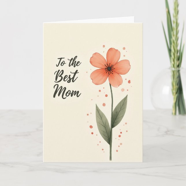 Coral Peach Mothers Day Card (Front)