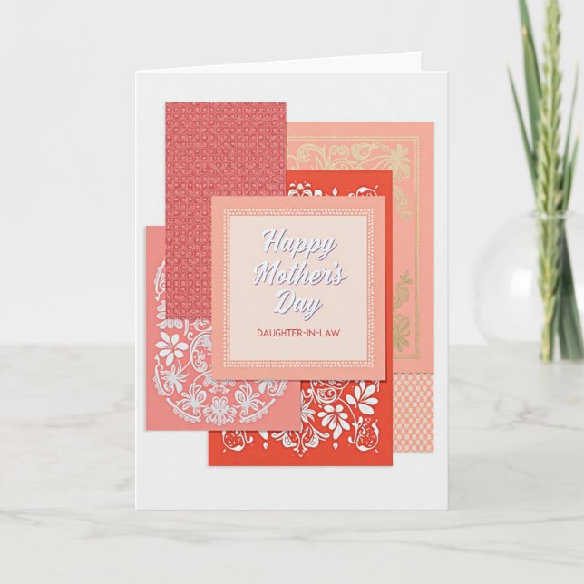 Coral Peach Mothers Day Message Card (Front)