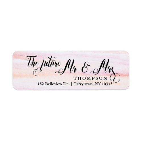 Coral Peach Script The Future Mr and Mrs Label