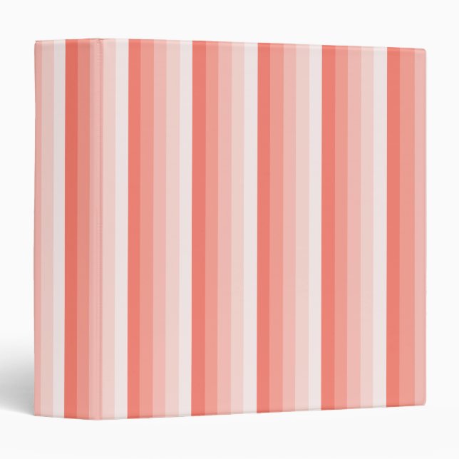 Coral peach shadow stripes 3 ring binder (Front/Spine)