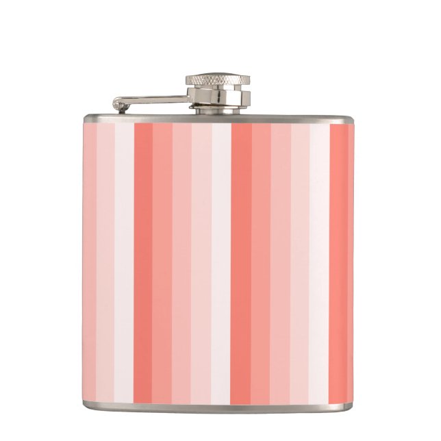 Coral peach shadow stripes flask (Front)