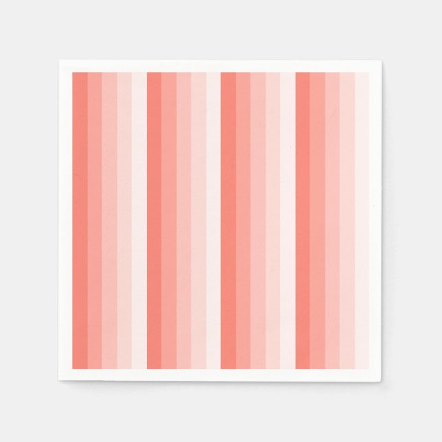 Coral peach shadow stripes napkins (Front)