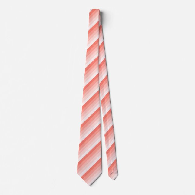 Coral peach shadow stripes neck tie (Front)