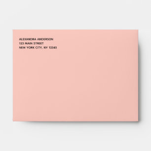 Coral Peach Simple Minimalist Colored Envelope
