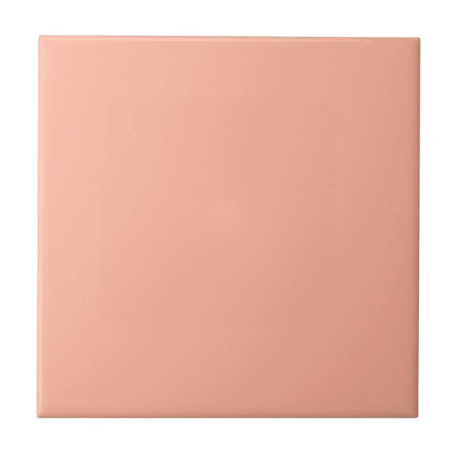 Coral Peach Solid Color Ceramic Tile (Front)