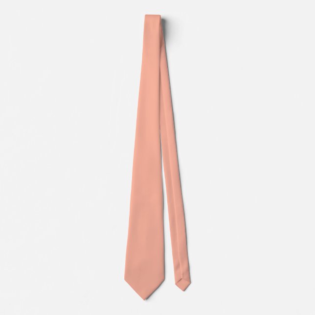 Coral Peach Solid Color Neck Tie (Front)