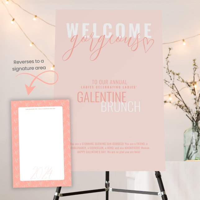 Coral Peachy Pink Simple & Modern Event Sign (Creator Uploaded)