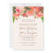 Coral Peonie on Gold Glitter Wedding Invitation
