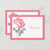 Coral Peony on Linen Enclosure Card (Front/Back)