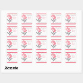 Coral Peony with Gray and White1.5" Sq. Sticker (Sheet)
