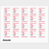 Coral Peony with Gray and White1.5" Sq. Sticker (Sheet)
