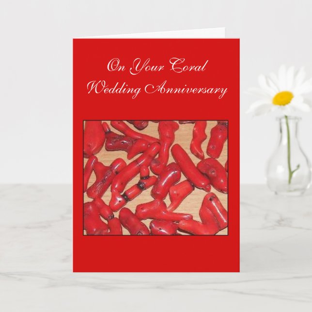 Coral Personalised 35th Wedding Anniversary Card (Small Plant)