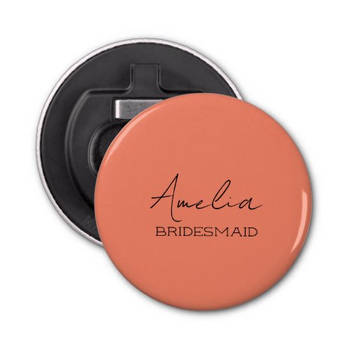 Coral Personalized Bridesmaid Bottle Opener