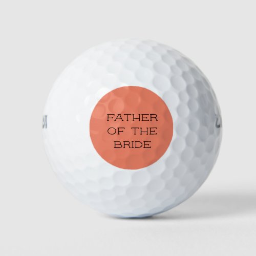 Coral Personalized Father of the Bride Golf Balls
