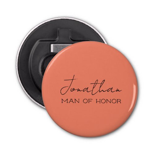 Coral Personalized Man of Honor  Bottle Opener