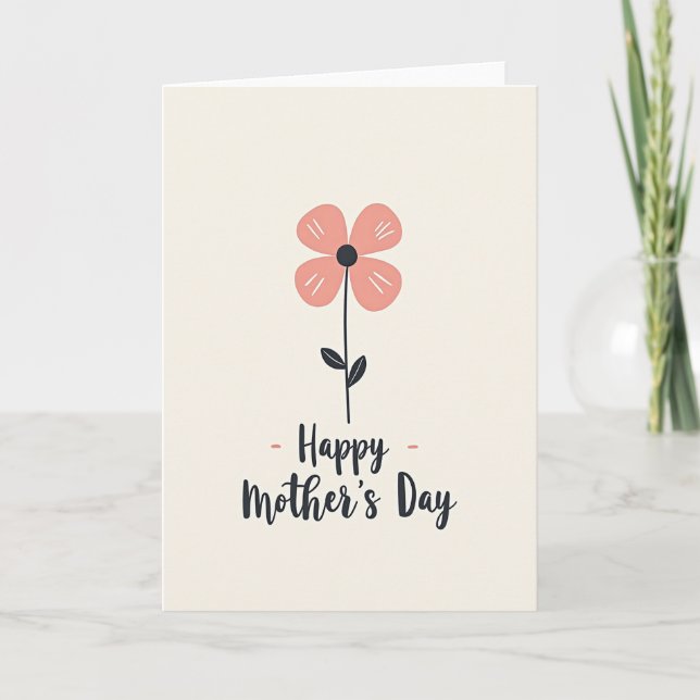 Coral Petal Mothers Day Card (Front)