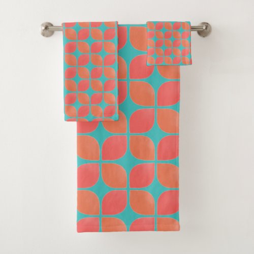 coral petals bath towel sets _ teal