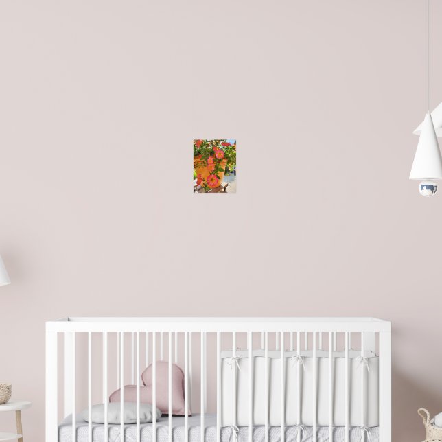 Coral Petunias in a Pot Poster (Nursery 2)