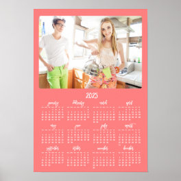 Coral Photo Yearly Calendar 2025 Poster